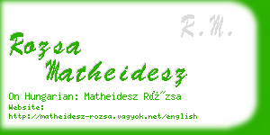 rozsa matheidesz business card